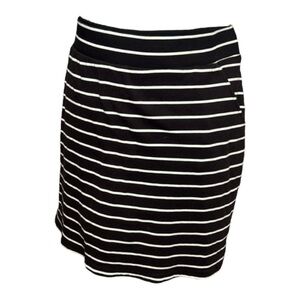 Croft & Barrow Black & White Striped Skort Skirt - (1-AA-0005)